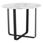 Masuta de cafea SALINO, marmura alba/metal negru