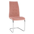 Scaun de masa SALOMA NEW, tesatura de catifea roz/crom