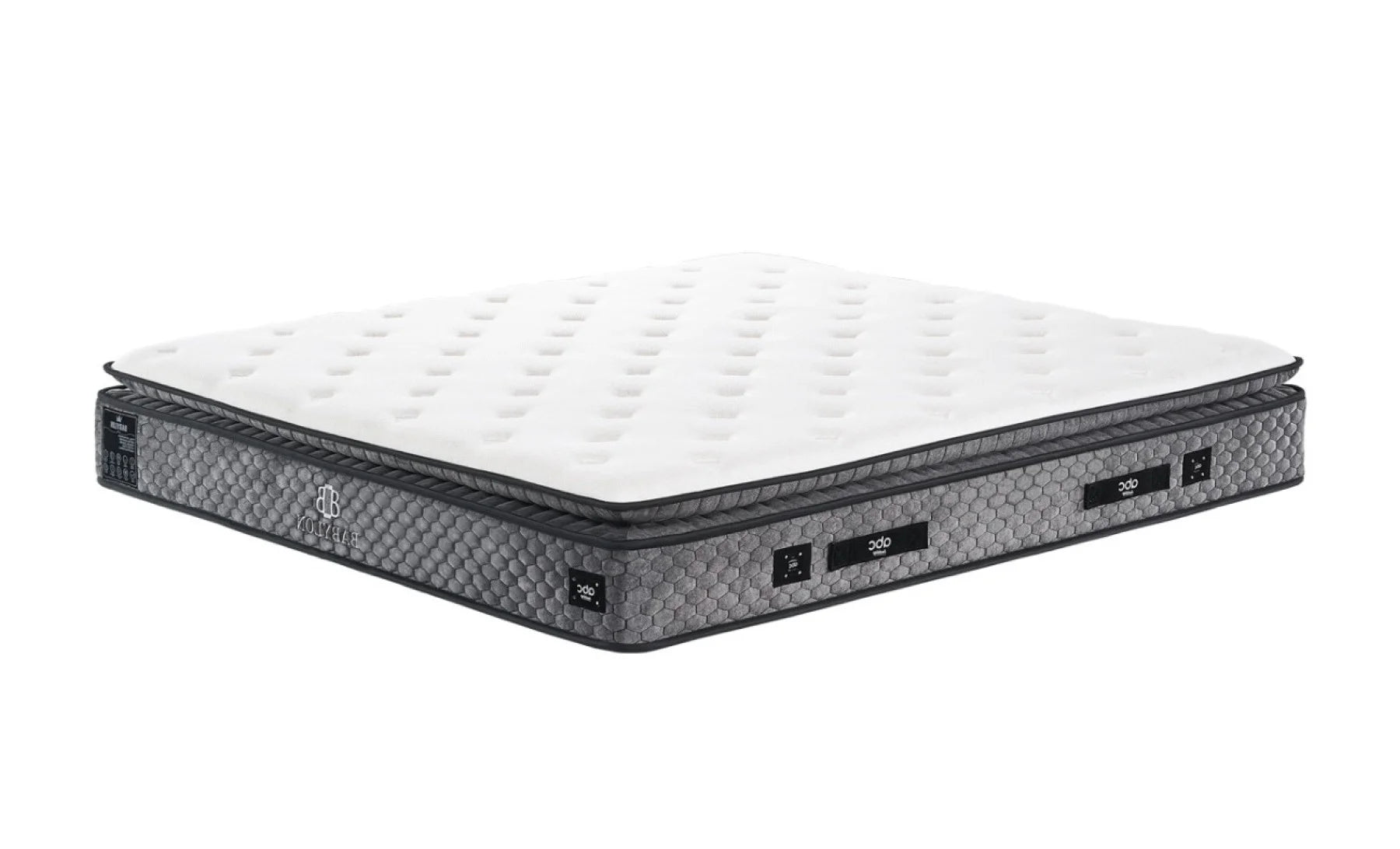 Saltea cu arcuri pocket, alb / gri, moale, 160x200x35 cm, Babylon