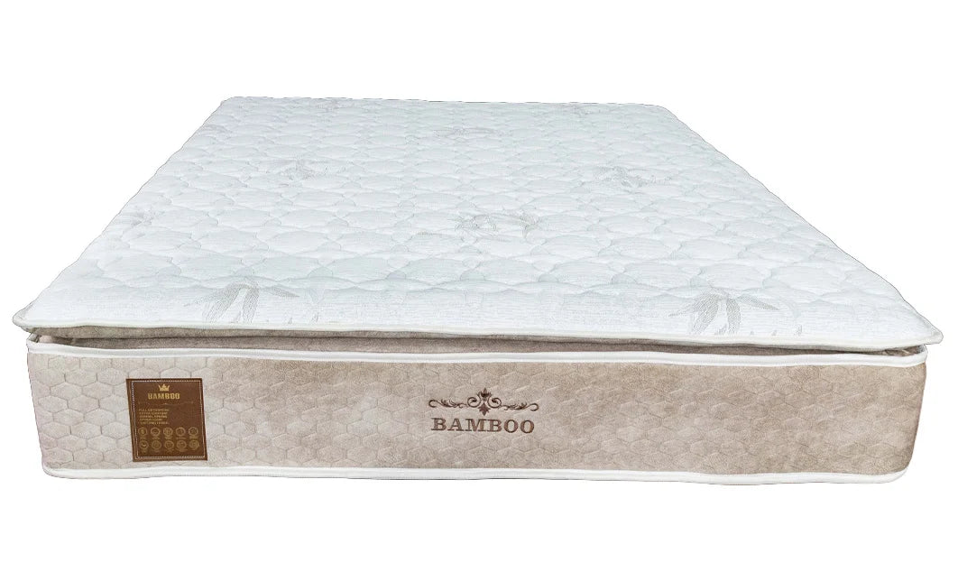 Saltea cu arcuri bonell, alb, medie, 160x200x33 cm, Bamboo