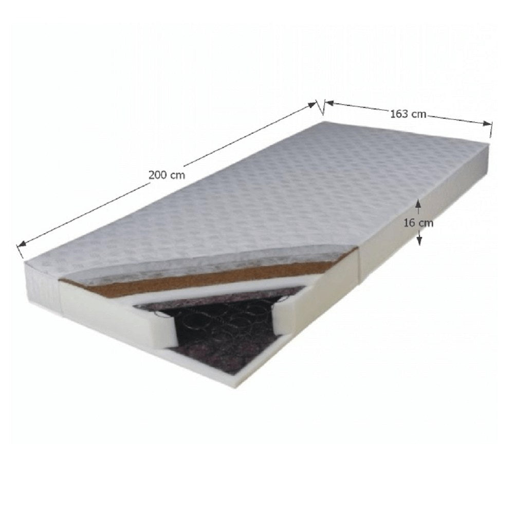 Saltea cu arcuri Kokos Medium – schiță cu dimensiuni, imaginea 2