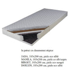 Saltea cu arcuri Kokos Medium – schiță cu dimensiuni