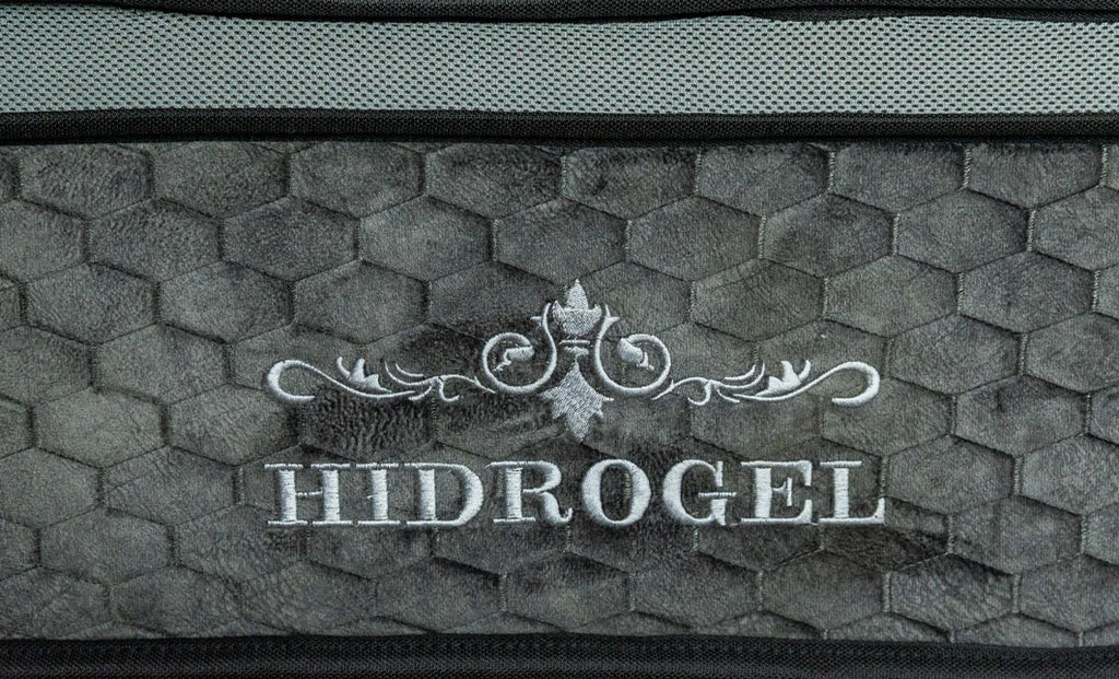 Saltea cu arcuri pocket, alb / gri, Hidrogel Pocket