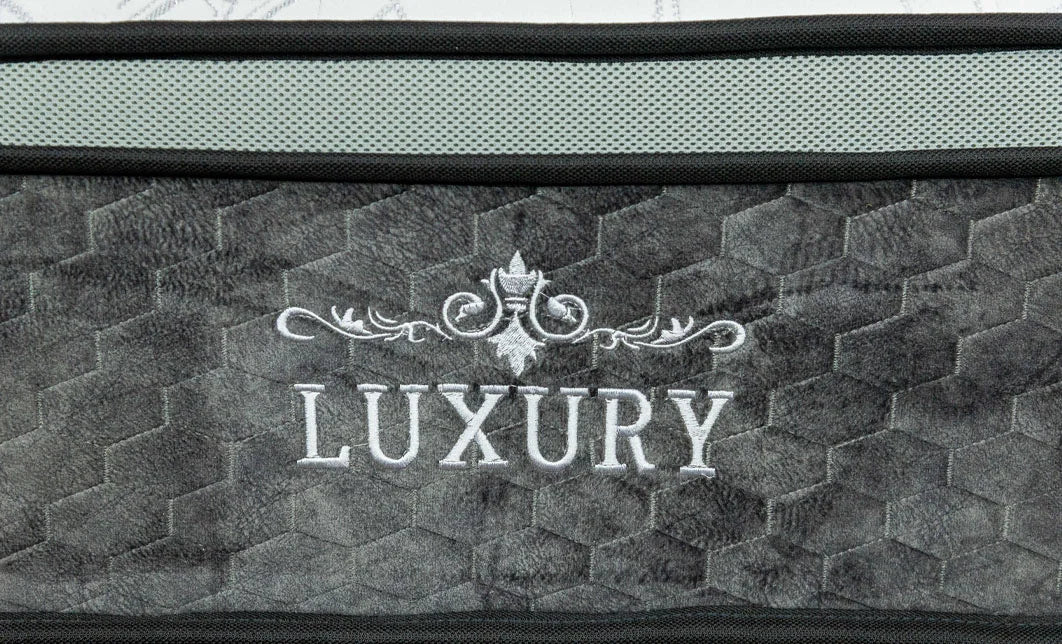 Saltea cu arcuri pocket, alb / gri, Luxury Pocket