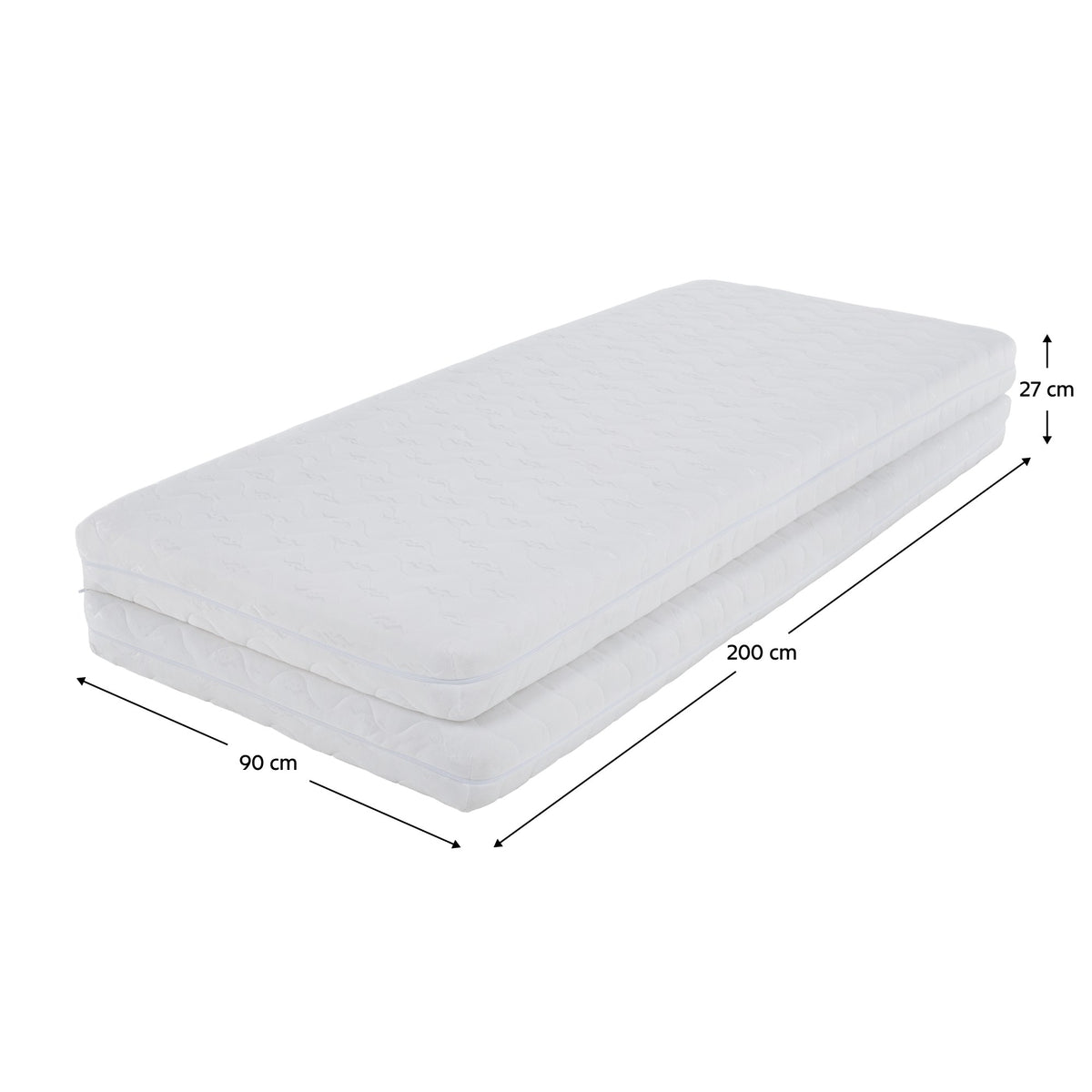 Saltea pliabilă Melk – schiță cu dimensiuni