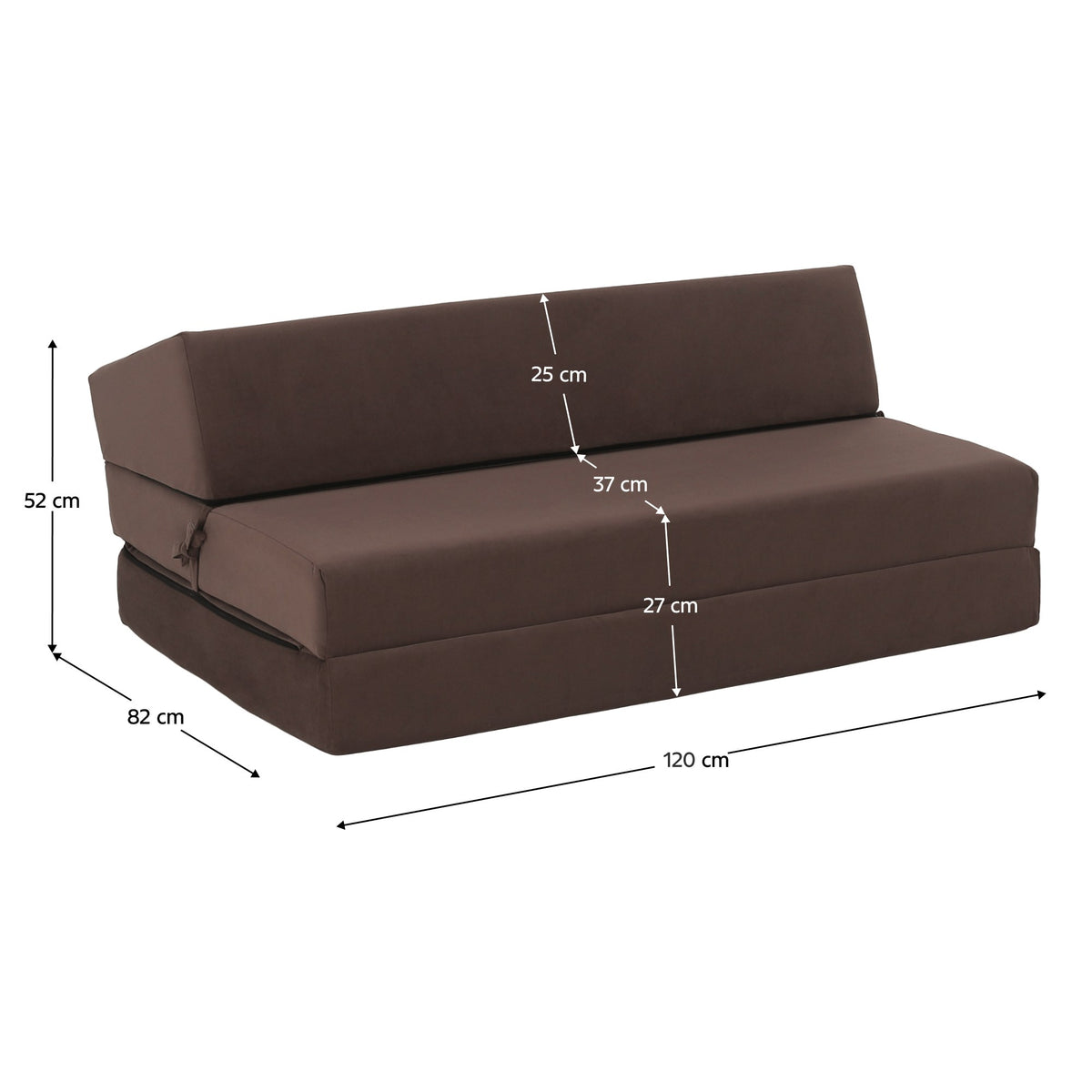 Saltea pliabilă Vedis – schiță cu dimensiuni