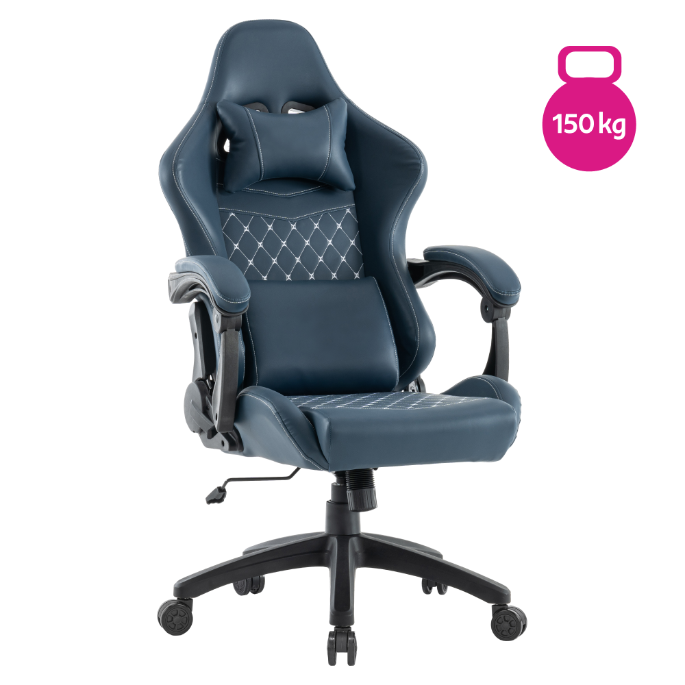 Scaun de birou/gaming SAMIE, albastru, portanta 150 kg