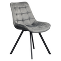 Scaun de sufragerie SAMIRA, tesatura Velvet gri inchis/negru