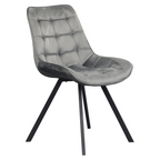 Scaun de sufragerie SAMIRA, tesatura Velvet gri inchis/negru