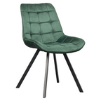 Scaun de luat masa SAMIRA, tesatura Velvet verde inchis/negru