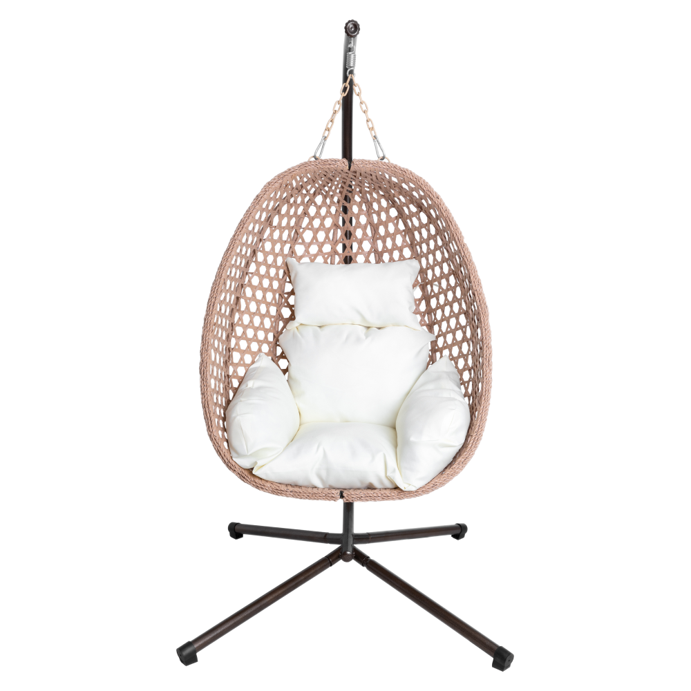 Scaun suspendat SANAN, pliabil, cupru/bej/crem
