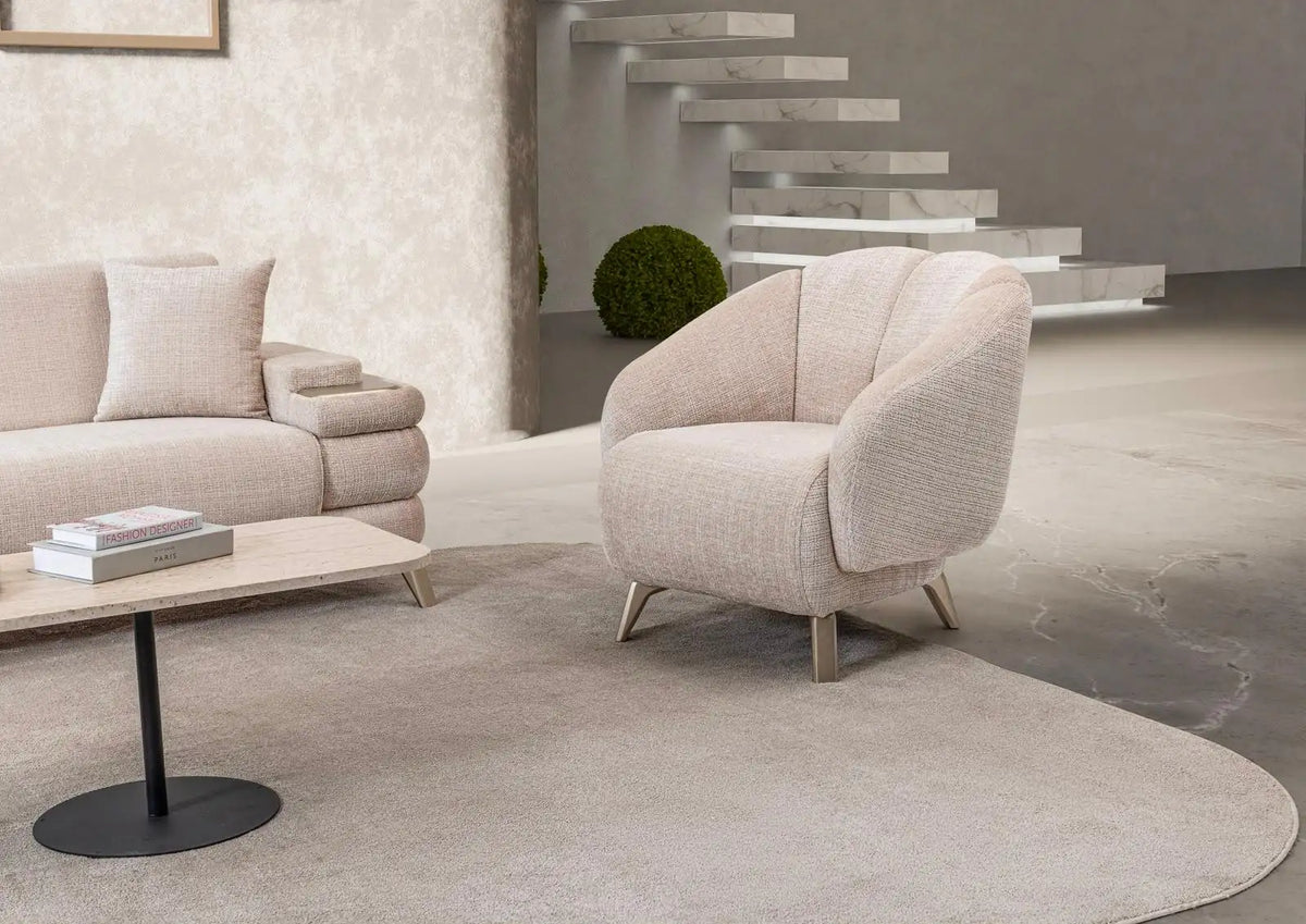 Fotoliu modern Boucle Santa – Maxinova (imaginea 1)