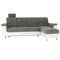 Coltar mic SANTIAGO COLTAR MIC, piele ecologica alb/material textil gri, model dreapta