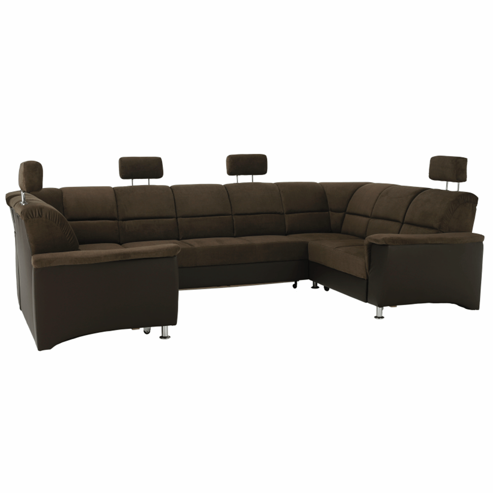 Coltar SANTIAGO U MARE, piele ecologica maro/material textil maro