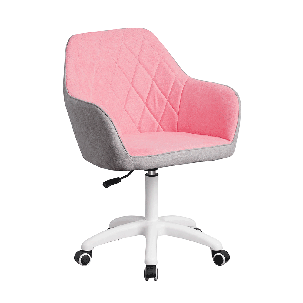 Scaun de birou SANTY, material roz/gri/alb