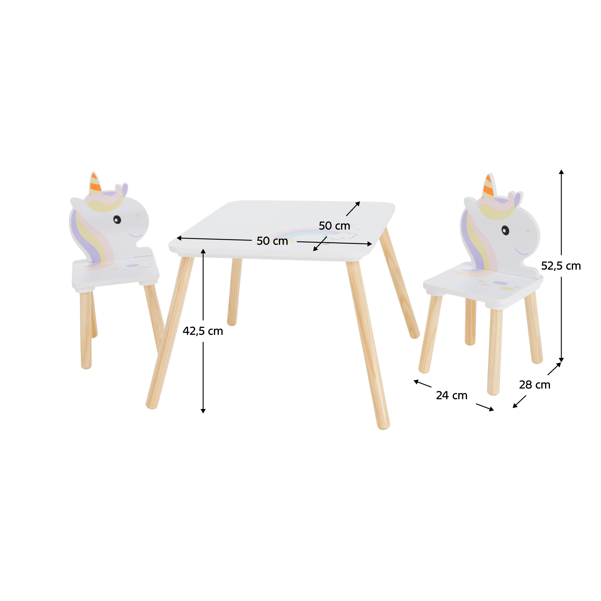 Mobilier copii SAVER, alb / natural