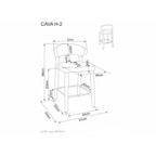 Scaun de bar tapitat CAVA H-2, vedere 8