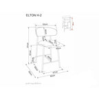 Scaun de bar tapitat ELTON H-2, vedere 17