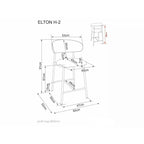 Scaun de bar tapitat ELTON H-2, vedere 25