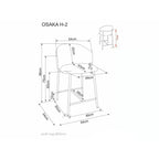 Scaun de bar tapitat OSAKA H-2, vedere 12