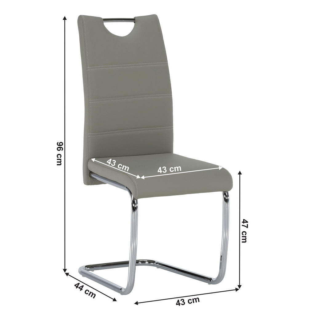 Scaun bucătărie Abira – schiță cu dimensiuni