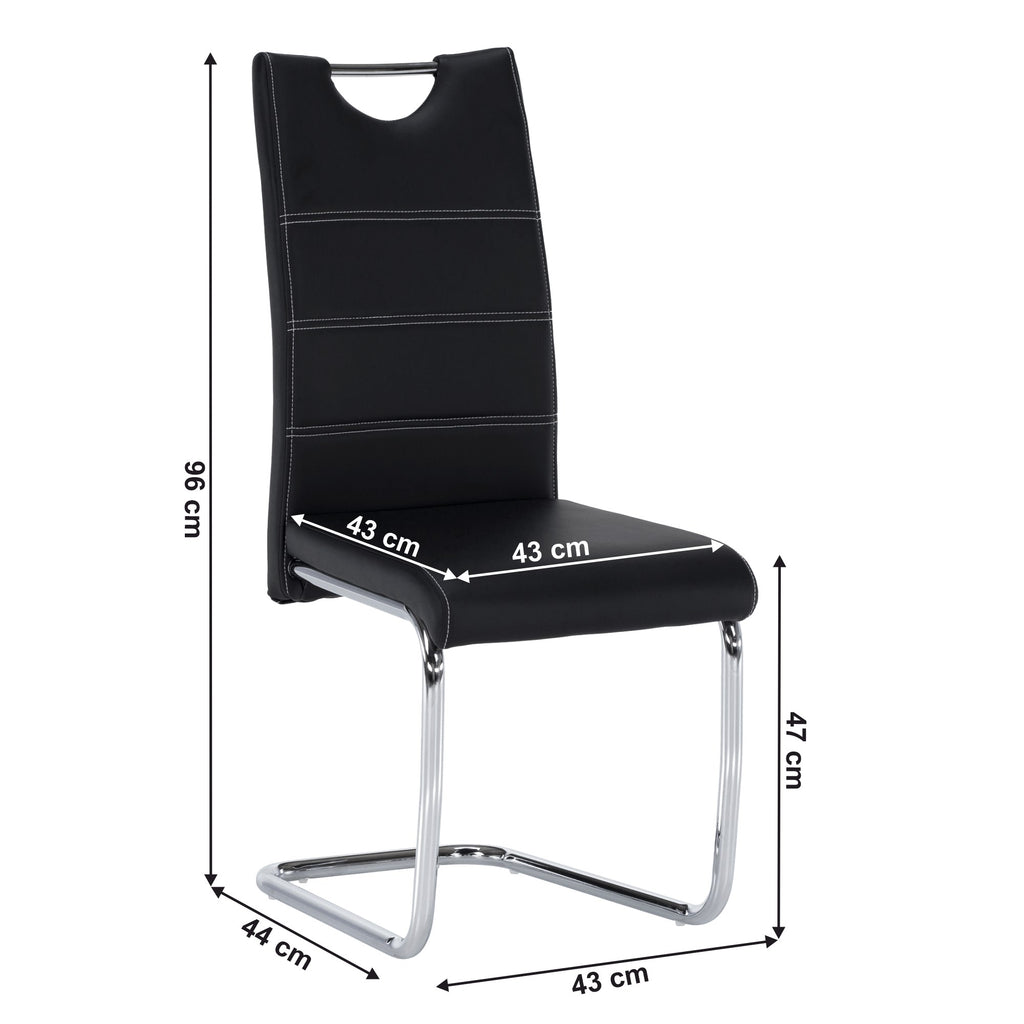 Scaun bucătărie Abira – schiță cu dimensiuni