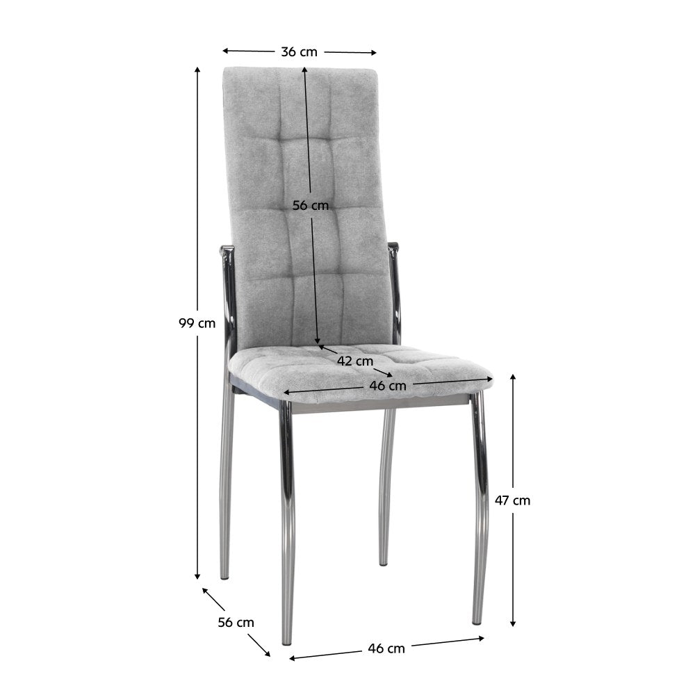 Scaun bucătărie Adora 2 – schiță cu dimensiuni