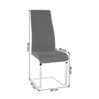 Scaun bucătărie Amina – schiță cu dimensiuni