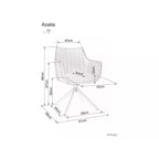 Scaun bucătărie Azalia – schiță cu dimensiuni