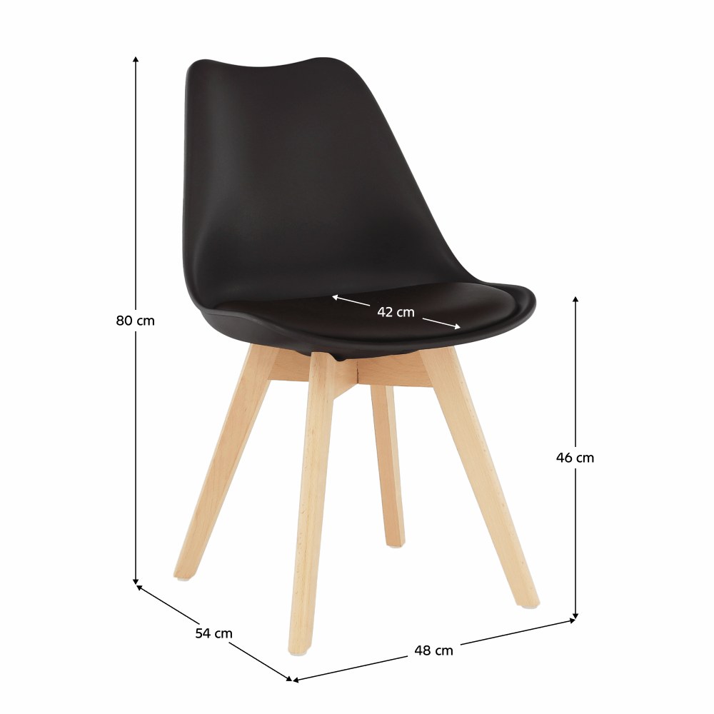 Scaun bucătărie Bali 2 – schiță cu dimensiuni, imaginea 2