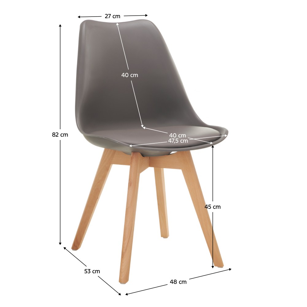 Scaun bucătărie Bali 3 – schiță cu dimensiuni