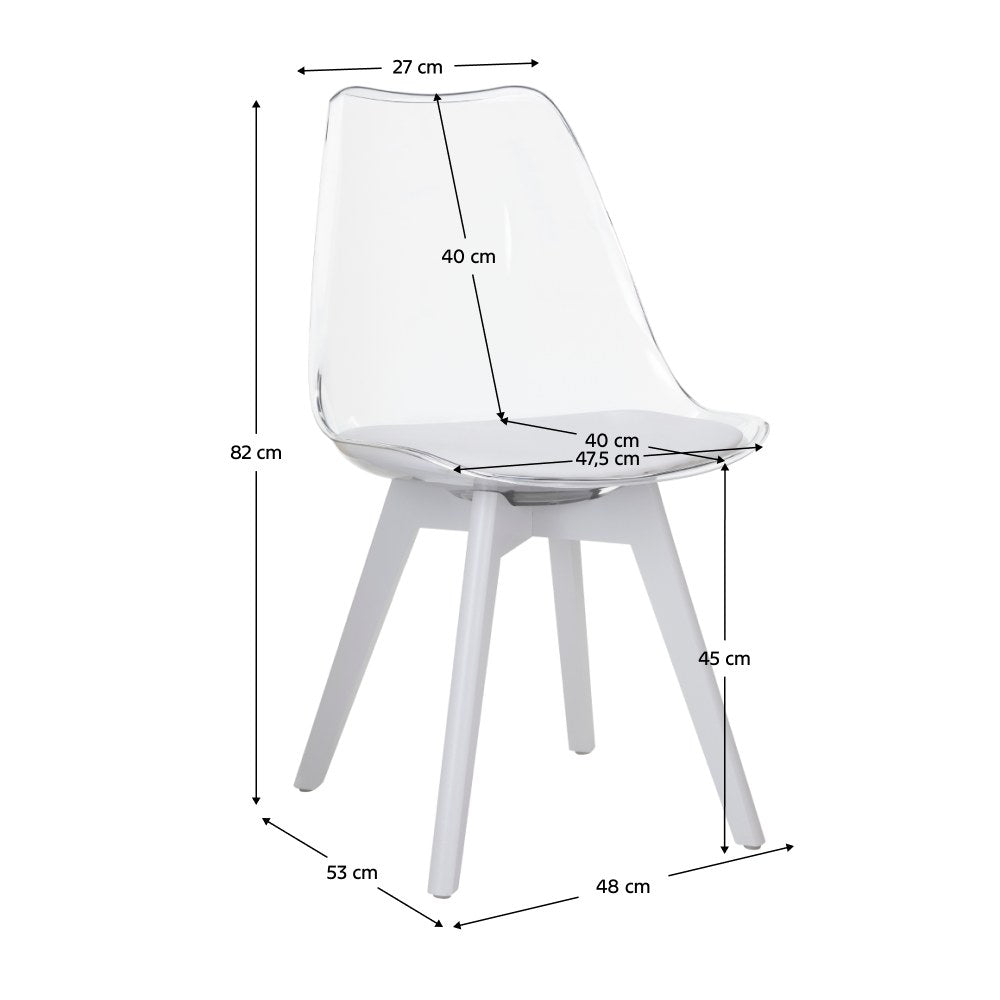 Scaun bucătărie Bali 3 – schiță cu dimensiuni