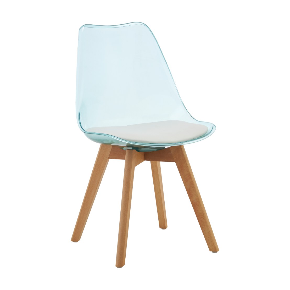Scaun bucătărie Bali 3, verde, transparent, alb și bej, vedere din față