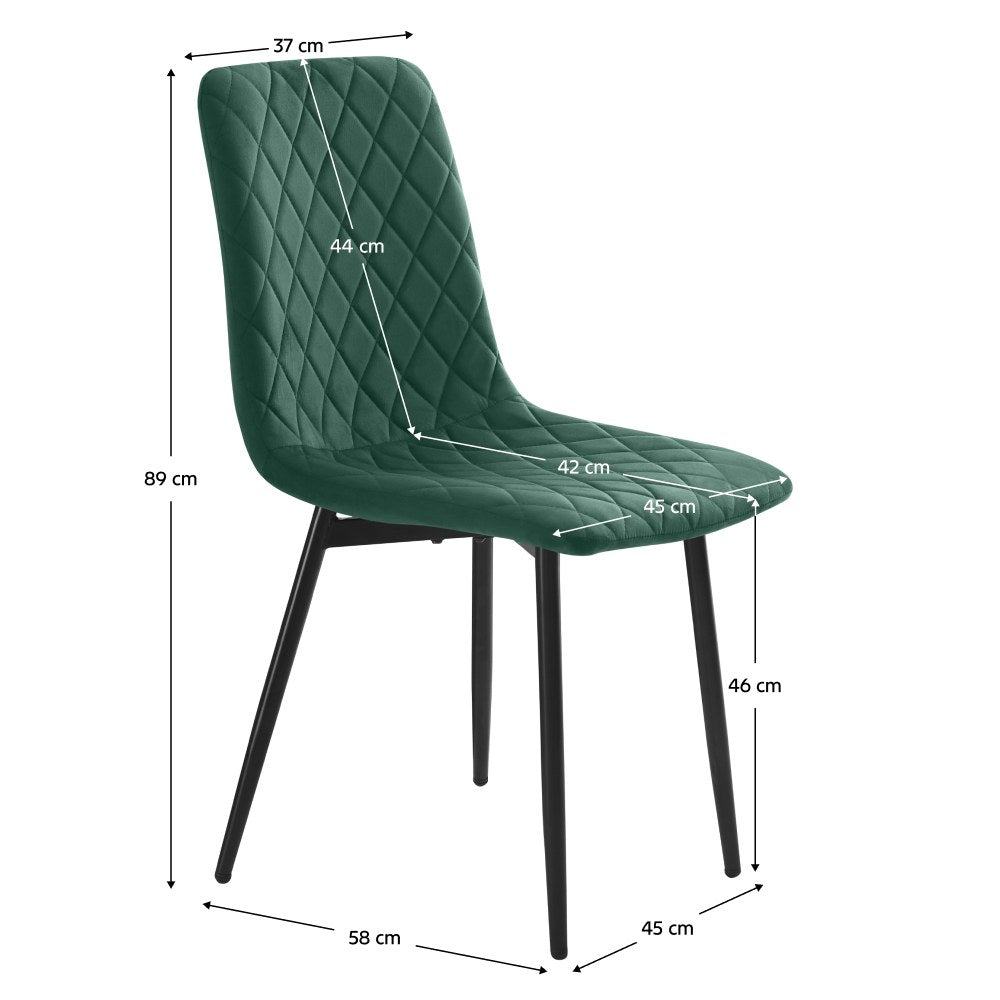 Scaun bucătărie Damia – schiță cu dimensiuni