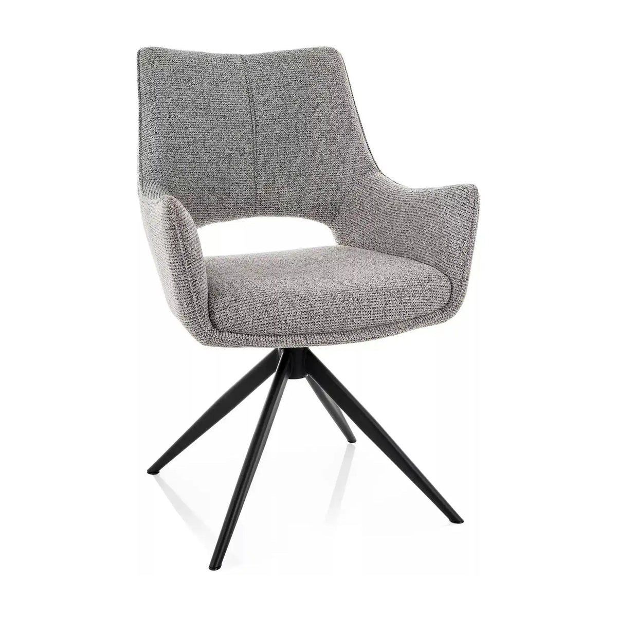 Scaun bucătărie Fino II, gri și negru, vedere din față