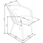 Scaun bucătărie K430 – schiță cu dimensiuni