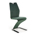 Scaun bucătărie K442, verde, vedere din față