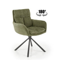 Scaun bucătărie K495, verde și negru, vedere din față