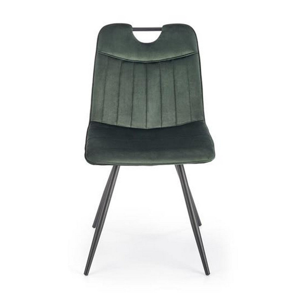 Scaun bucătărie K521, verde și negru, vedere din față
