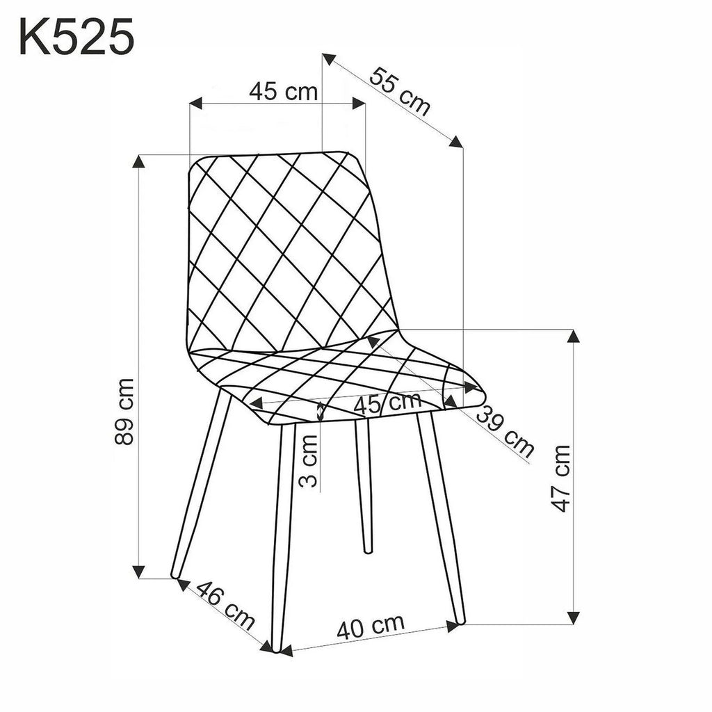 Scaun bucătărie K525, vedere din alt unghi