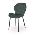 Scaun bucătărie K538, verde și negru, vedere din față