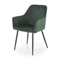 Scaun bucătărie K558, verde și negru, vedere din față