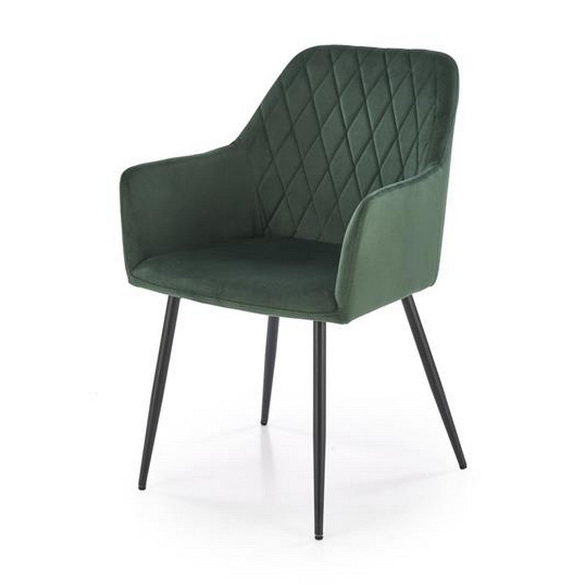 Scaun bucătărie K558, verde și negru, vedere din față