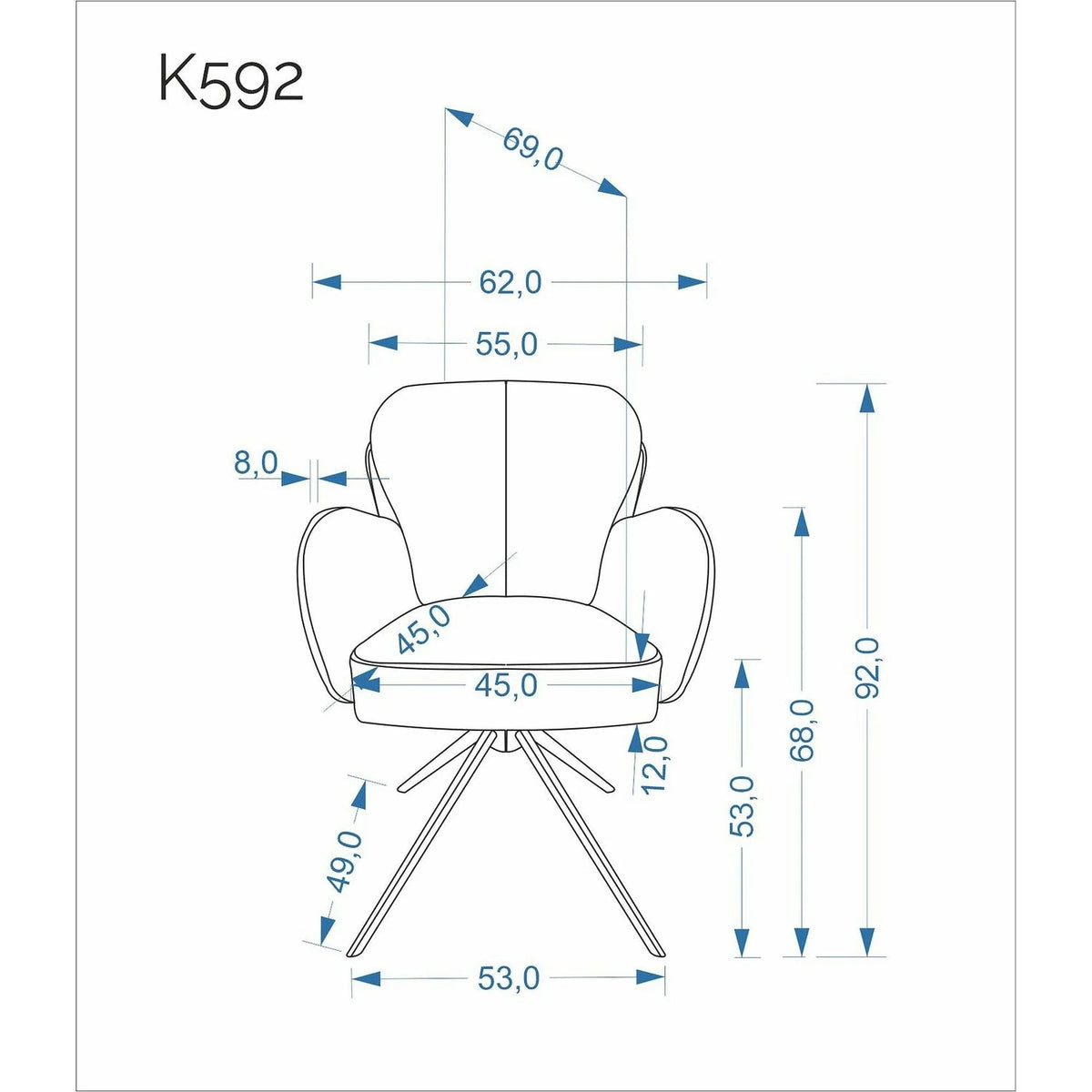 Scaun bucătărie K592, detaliu
