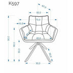 Scaun bucătărie K597 – schiță cu dimensiuni