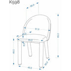 Scaun bucătărie K598 – schiță cu dimensiuni