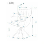 Scaun bucătărie K601 – schiță cu dimensiuni