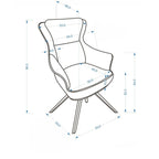 Scaun bucătărie K611 – schiță cu dimensiuni, imaginea 2