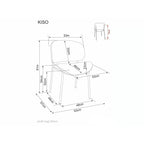 Scaun bucătărie Kiso – schiță cu dimensiuni