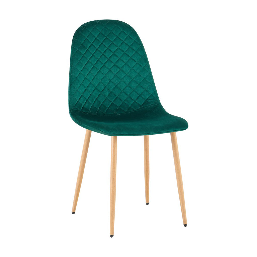 Scaun bucătărie Lega 2, verde, maro și bej, vedere din față